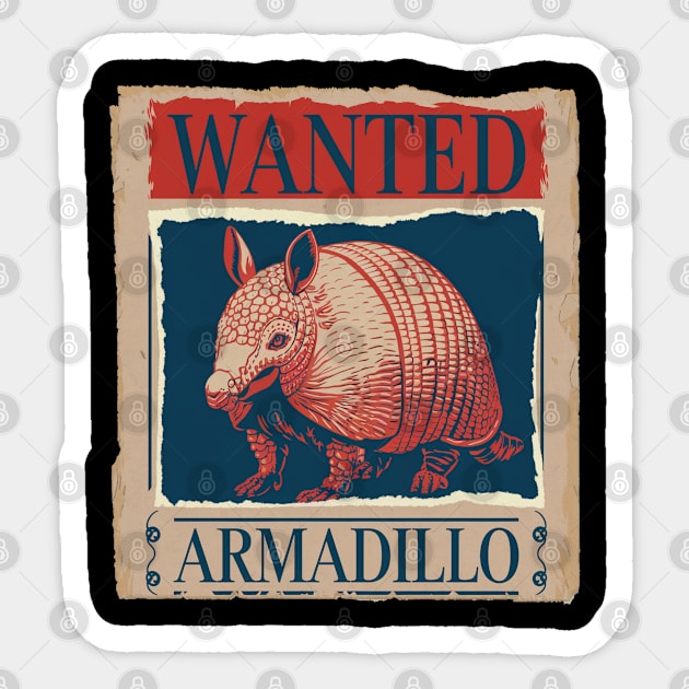 Armadillo: Cute Colorful Desert Mammal, America's Unique Armor Plated Animal Sticker by Pixel Threads 